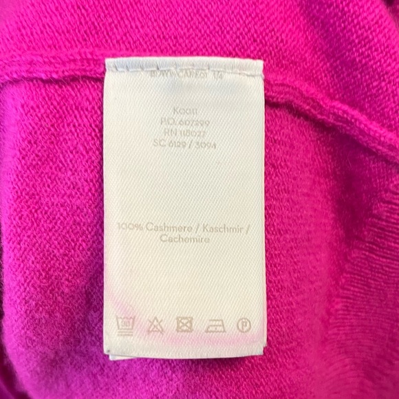 Boden Sweater Eva Cashmere Crew Cardigan in Sangria Sunset (Hot Pink) Sz L EUC - Picture 12 of 13